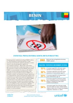 UNICEF Profile: FGM in Benin (2020)